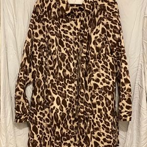 Tunic length leopard print shirt.